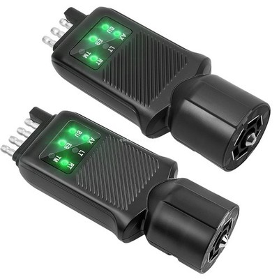 7-WAY 6 Function RV Plug Trailer Lights Tester W/ Double-Sided LED Indicators