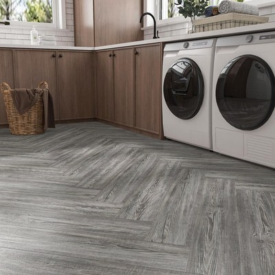 36 PCS Grey Pine Wood Floor Tiles Peel and Stick Vinyl Flooring Sheet 36''x6'' ...