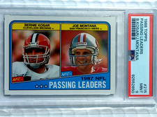 1988 Topps #215 B. KOSAR/ J. MONTANA Passing Leaders PSA 9 Mint