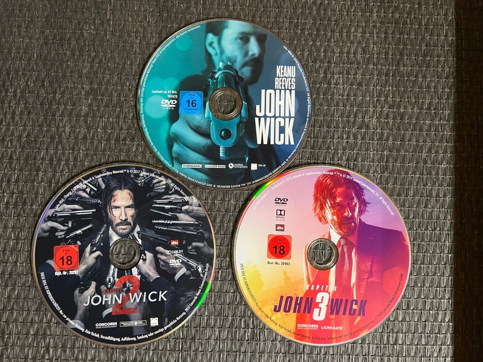 John Wick - Trilogie - Kapitel 1-3 | Zustand gut | DVD ohne Cover - Bild 1 von 1