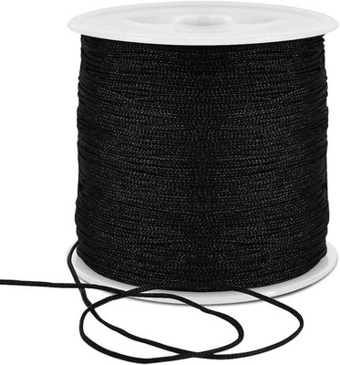 Nylon String Satin Cord for Necklace Bracelet Beading 1Mm Black | 100Yd