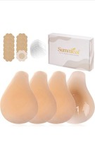 2 Pairs Push Up Sticky Bra, Invisible Adhesive Nipple Covers with Lift Tape