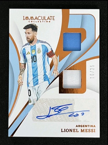 2024-25 Panini Immaculate Collection Lionel Messi Dual Swatch Patch Auto /25