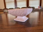 Jeanette Glass Shell Pink Candy Dish Square 6.5", pink milk glass