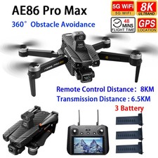 AE86ProMax Drone GPS 3-axis Gimbal 8K Camera-Obstacle Avoidance-8KM-3 Battery
