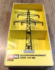 Rarität BRAWA " HOCHSPANNUNGSMAST "aus Messing H. 100mm ,OVP,  Artikel-Nr.: 2658