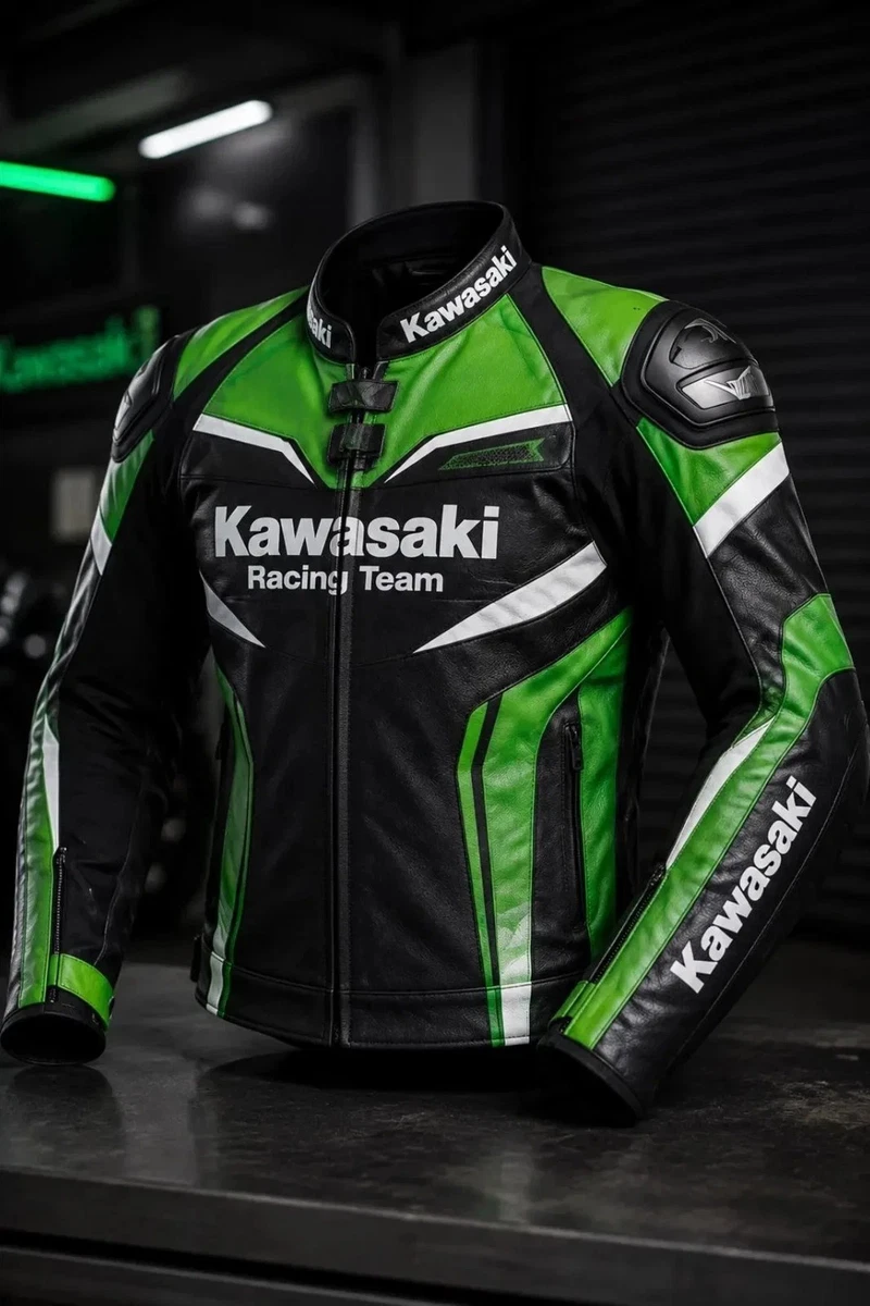 Preços baixos em Jaquetas de couro masculino Motocicletas Kawasaki
