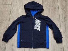Nike Dri-Fit Full Zip Dark  Light Blue Hoodie Jacket Kids Toddler Size 3T
