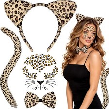 Cheetah Leopard Costume Women, Cheetah Leopard Ears Headband Set
