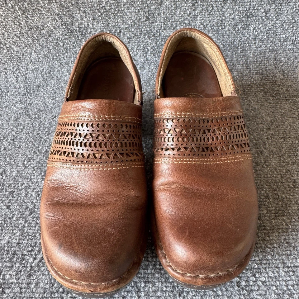 Ariat Shoes Womens Size 7.5 Leather Slip On Comfort Clogs Block Heel Brown - Image 3 of 4