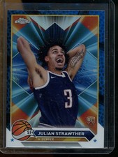 2023-24 Topps Chrome Julian Strawther Blue Basketball Refractors RC Nuggets #134