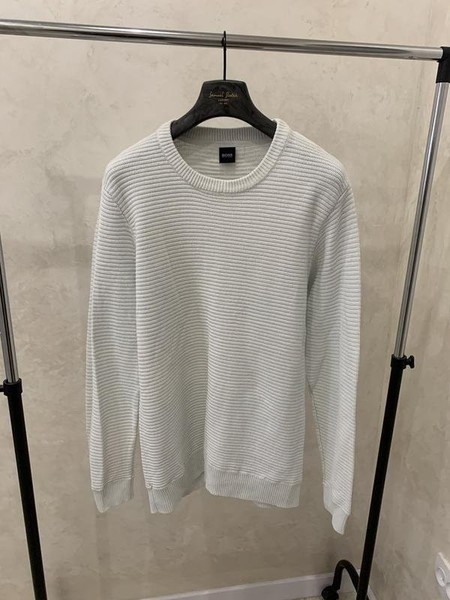 Men Hugo Boss Sweater White Cotton 42 / XL / 50