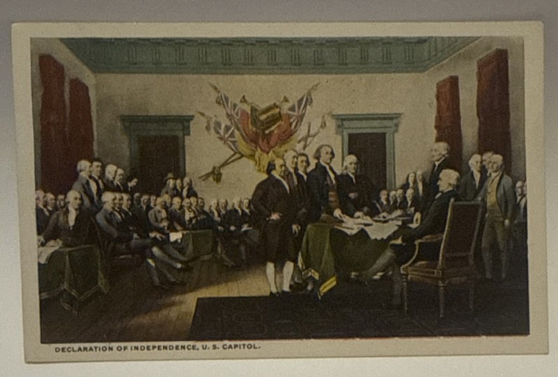B. S. Reynolds Co. Declaration of Independence Postcard Trumbull Div Back