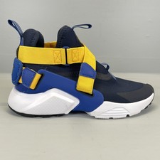 Nike Air Huarache City Shoes Youth Size 5.5Y Blue Yellow Strap Athletic Sneakers