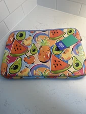NWT Tabitha Brown 15” Tech Sleeve Fruit Print Laptop/Tablet Fun Colorful