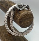 925 Sterling Silver Toggle Leather Wrap Bracelet, 14.6g — photo 1