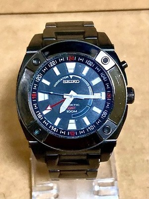 【SEIKO】MARINE MASTER KINETIC 5M65-0A60 Seiko Kinetic 5M65 GMT Indicator Black Dial 100m | eBay