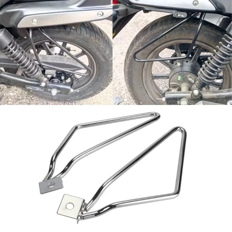Suportes de alforje de motocicleta cromados suporte para Harley Sportster883 Dyna FatBob - Imagem 4 de 4