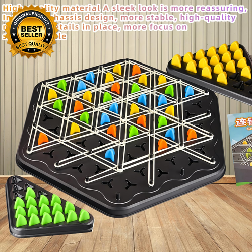 Chain Triangle Chess Game, Engaging Triggle Rubber Band Strategy Game for Kid... - Picture 4 of 7