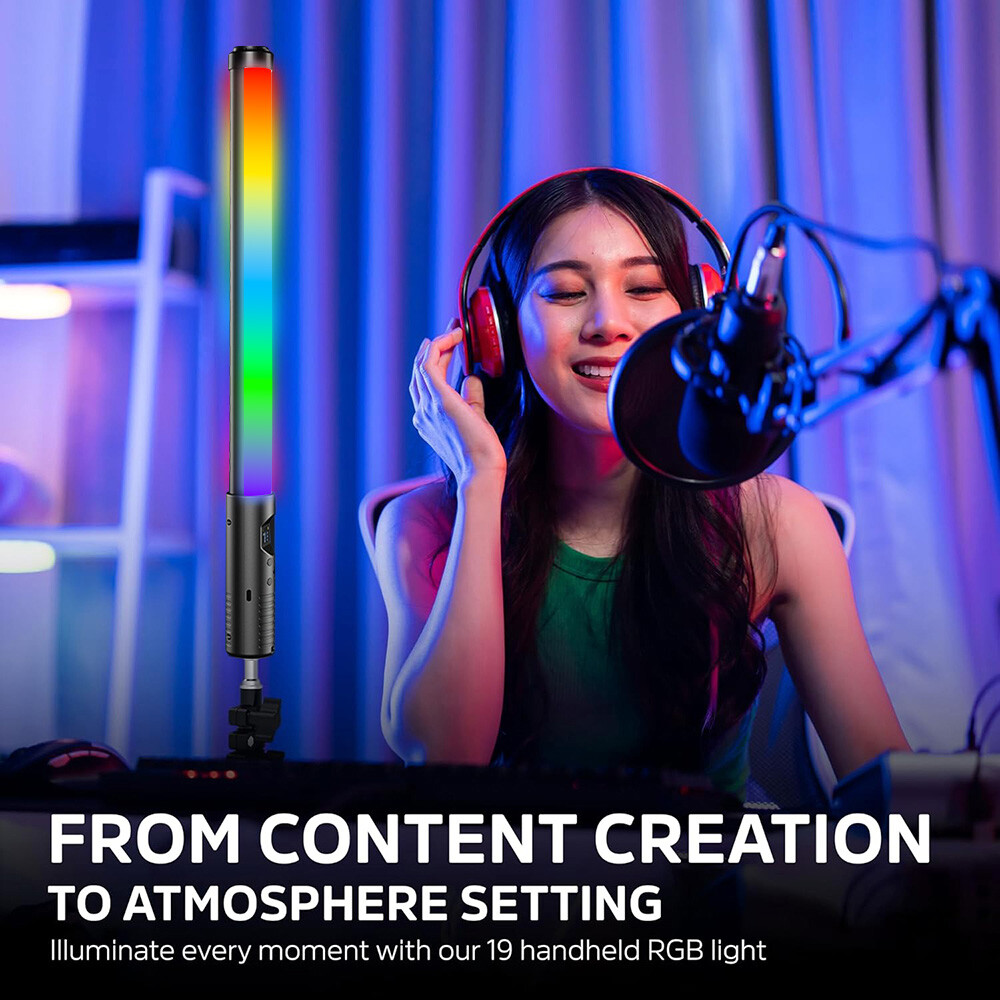 Handheld Light Wand, 360° RGB LED Video Light Stick for Photog，for LIVE