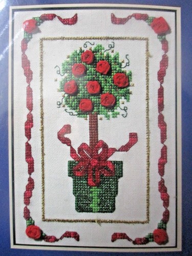 Janlynn Spirit of CHRISTMAS TOPIARY TREE Cross Stitch Ribbon Kit embroidery NIP - Picture 2 of 2