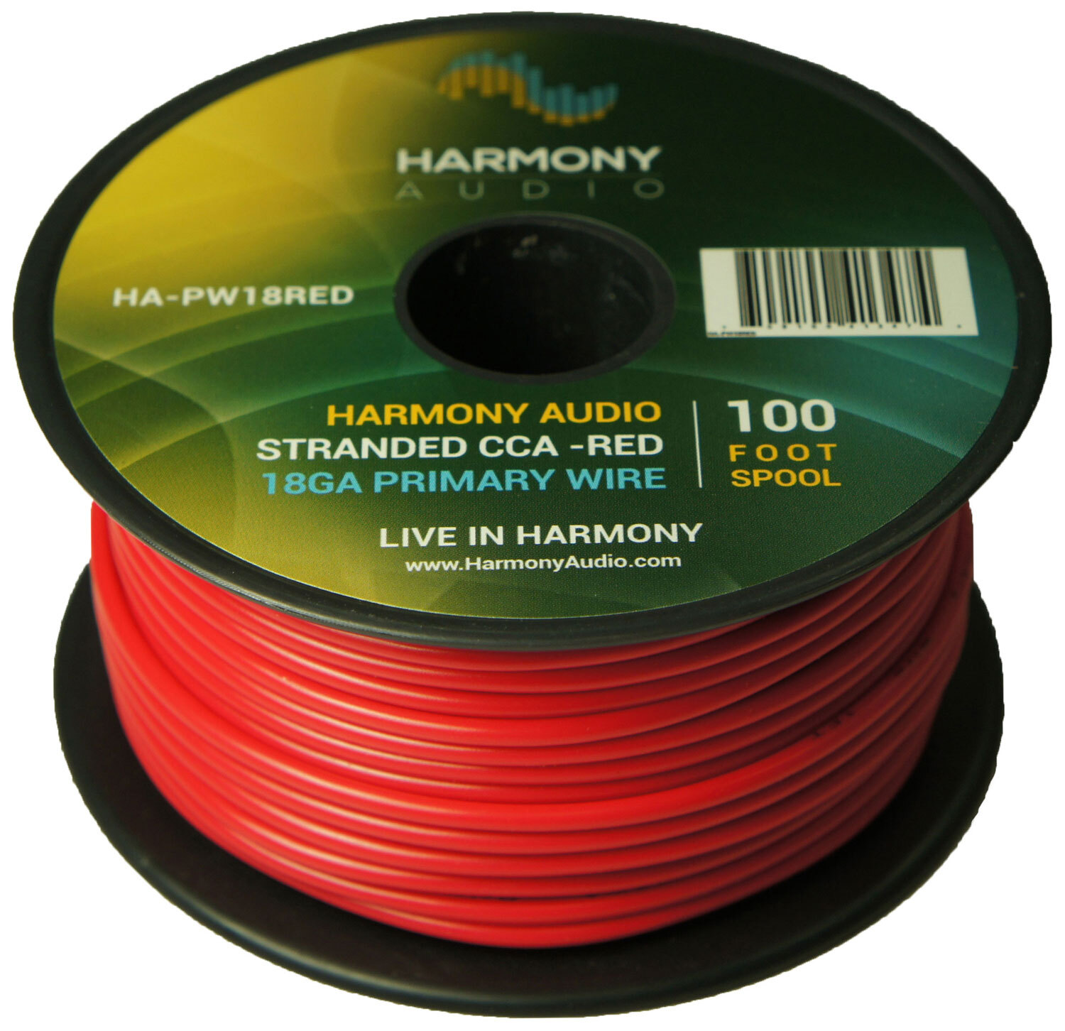 Harmony Car Primary 18 Gauge Power or Ground Wire 100 Feet Spool Red Cable New