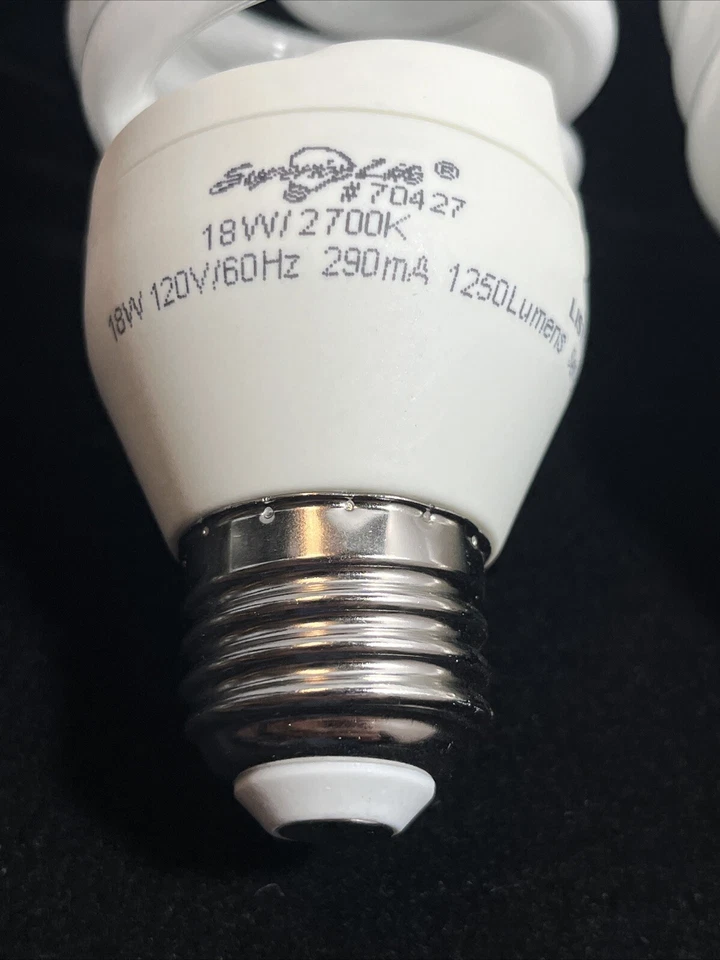 ⚡️4 Pack⚡️ 18W Compact Fluorescent T2 MINISpiral 2700K Medium Base 1250 Lumens - Image 2 of 4