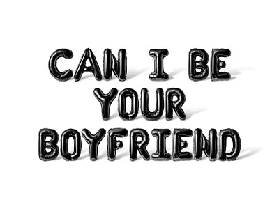 CAN I BE YOUR BOYFRIEND Letter Balloon Banner - Valentines Day Party Decorations - Image 1 of 4