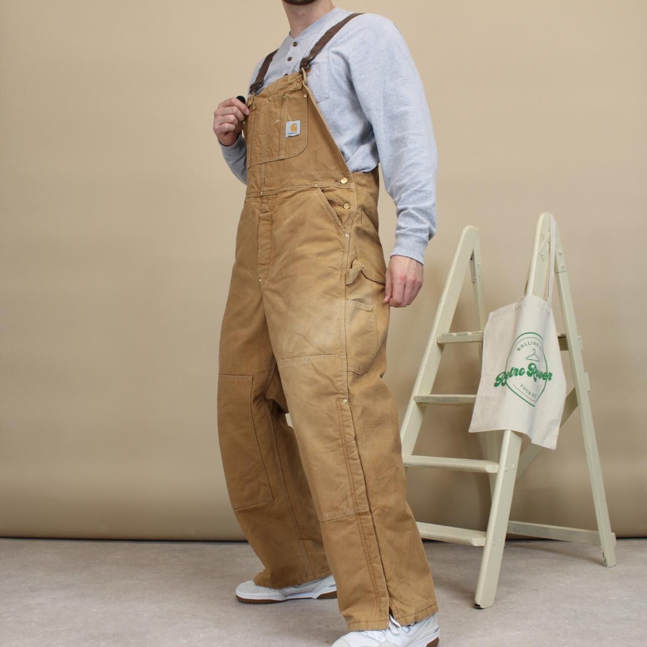 Carhartt Dungarees Tan W40L29 Quilted Canvas Overalls OG American Workwear image 4
