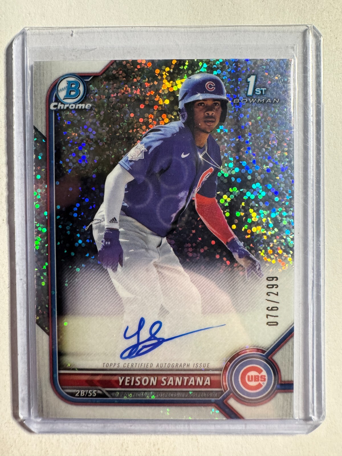 K302,133 - 2022 Bowman Chrome Prospect Auto Speckle #CPAYS Yeison Santana #/299