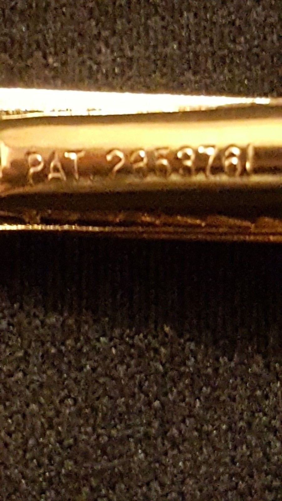 Vintage Tie Bar Patent 2853781 Gold Tone Modern Art Deco Solid 3 Strips