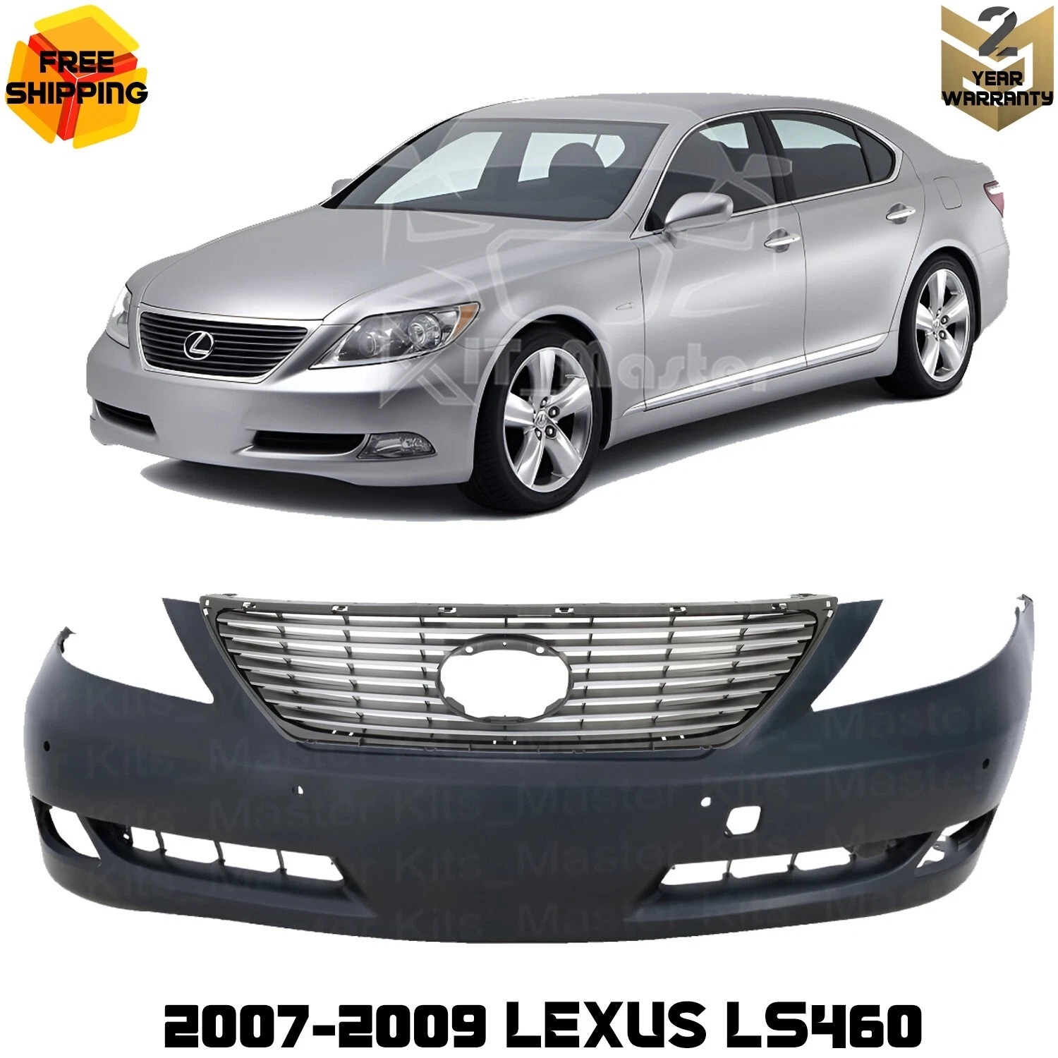 Front Bumper Cover Fascia & Grille Assembly For 2007-2009 Lexus