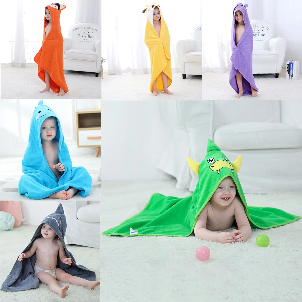 Baby Toddler Infant Cartoon Hooded Towel Bathrobe Child Bathing