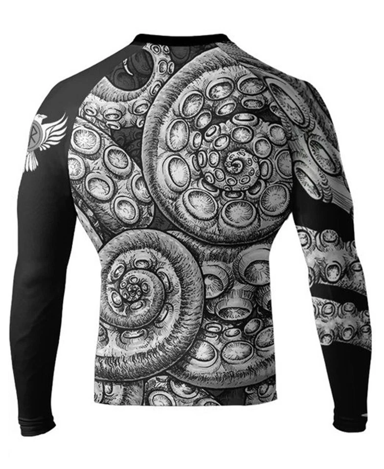 Raven Fightwear Men's Kraken Octopus IBJJF Approved Rash Guard White  - Image 2 of 3