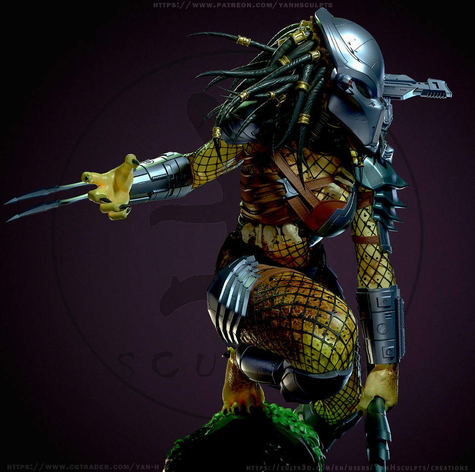 Predator Female resin scale model kit unpainted 3d print | eBay