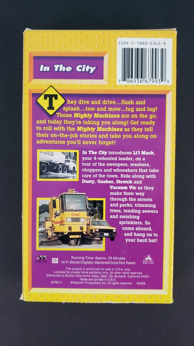 Mighty Machines in The City VHS Video - Tested & Works - Buena
