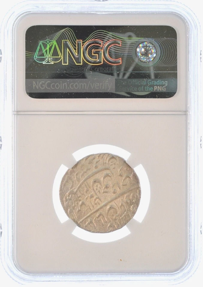 INDIA. Awadh. Rupee, AH 1269 Year 6 (1852). Lucknow Mint Wajid Ali Shah NGC MS62 - Image 2 of 2