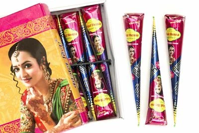 Natural kajal FRESH Darkest Brown Henna Tattoo Cones PPd Free Henna Cones P