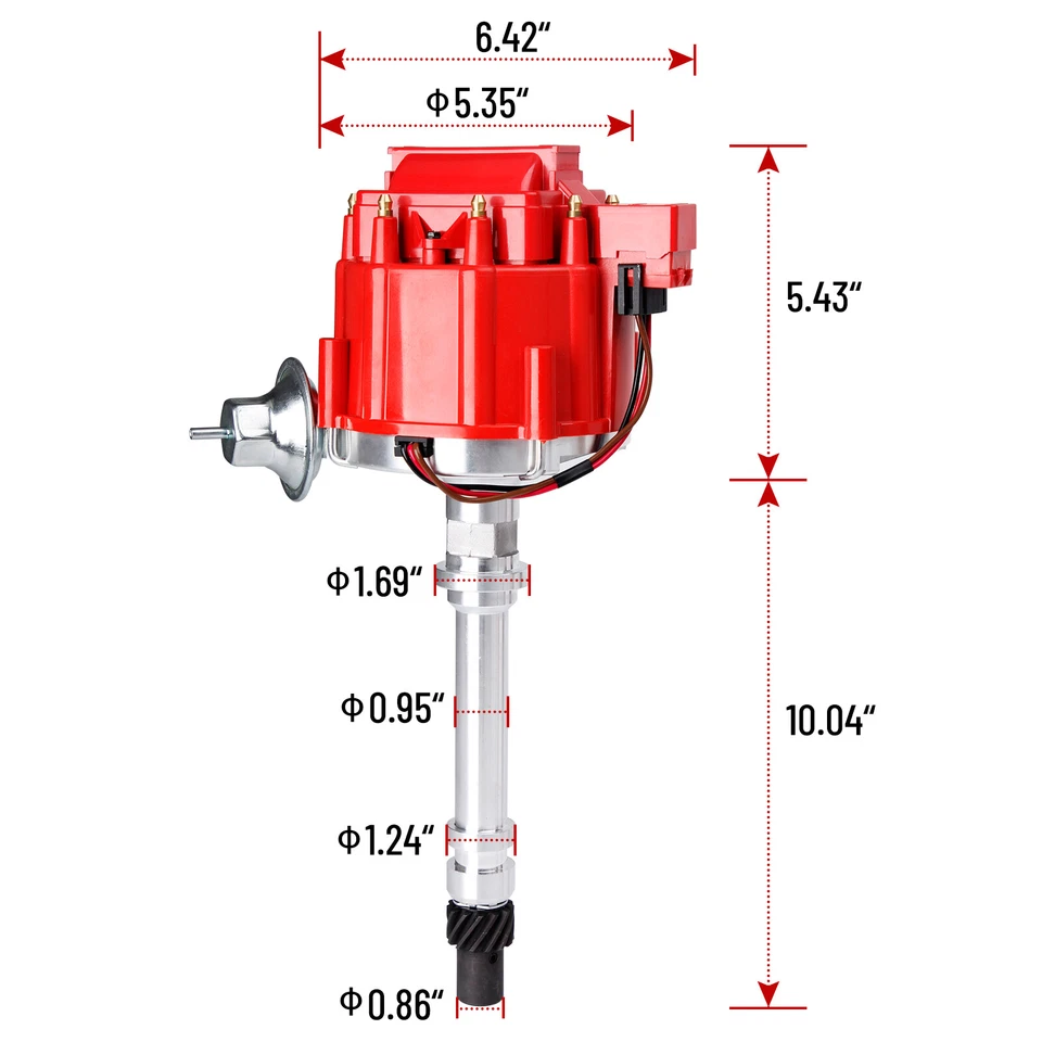 Conjunto de distribuidor HEI y cable para Chevy SBC 283 305 307 1974-88 GM 5,0/5,7/6,6 L Foto 2 de 4
