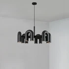 Postmodern Minimalist U-shaped Chandelier 12-Lights Black Art Geometric Light