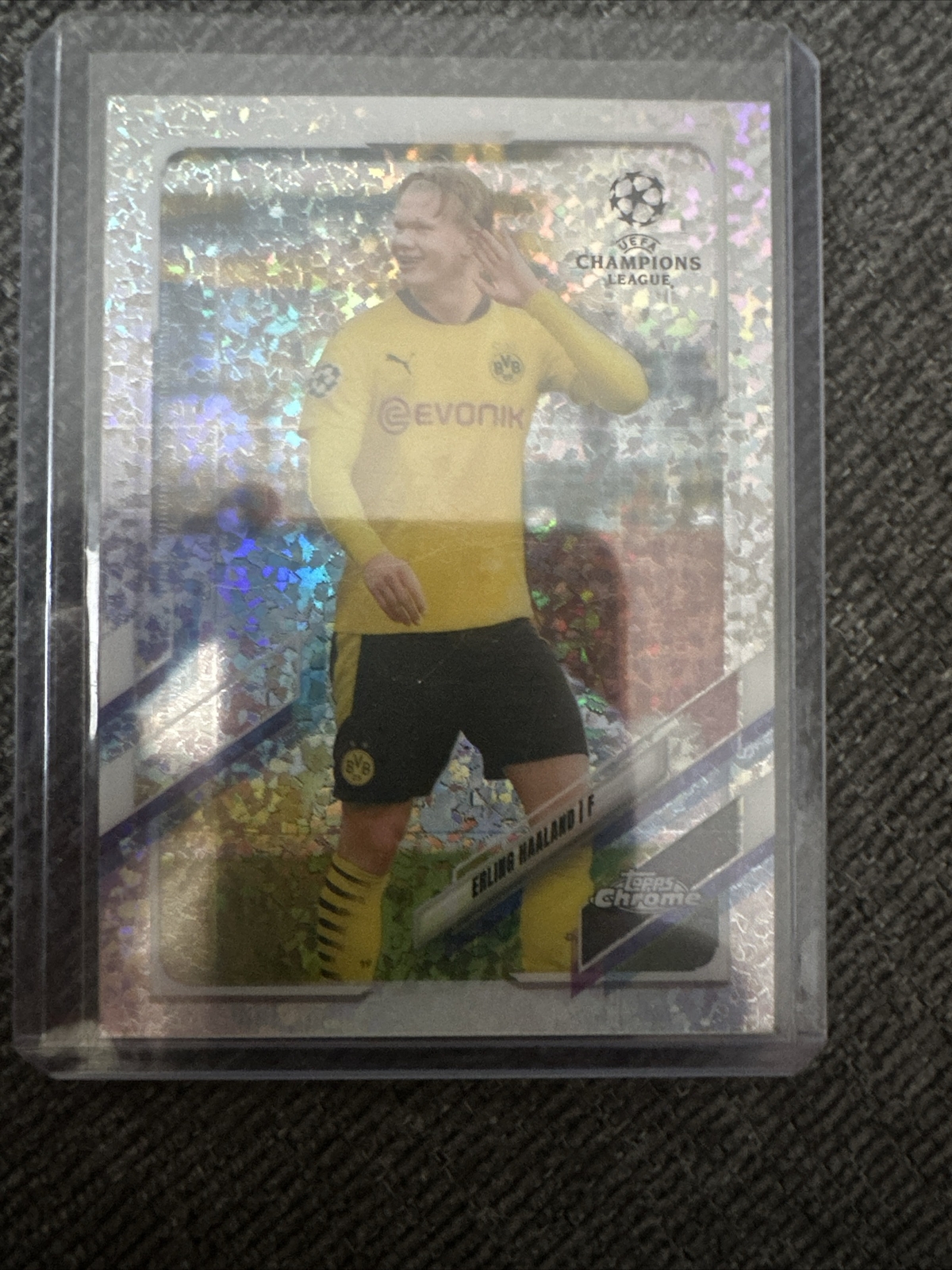 2020-21 Topps Chrome UEFA Speckle Refractor #49 Erling Haaland Dortmund