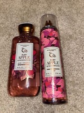 BATH  BODY WORKS RUBY APPLE ROSEWOOD MIST BODY SPRAY AND SHOWER GEL