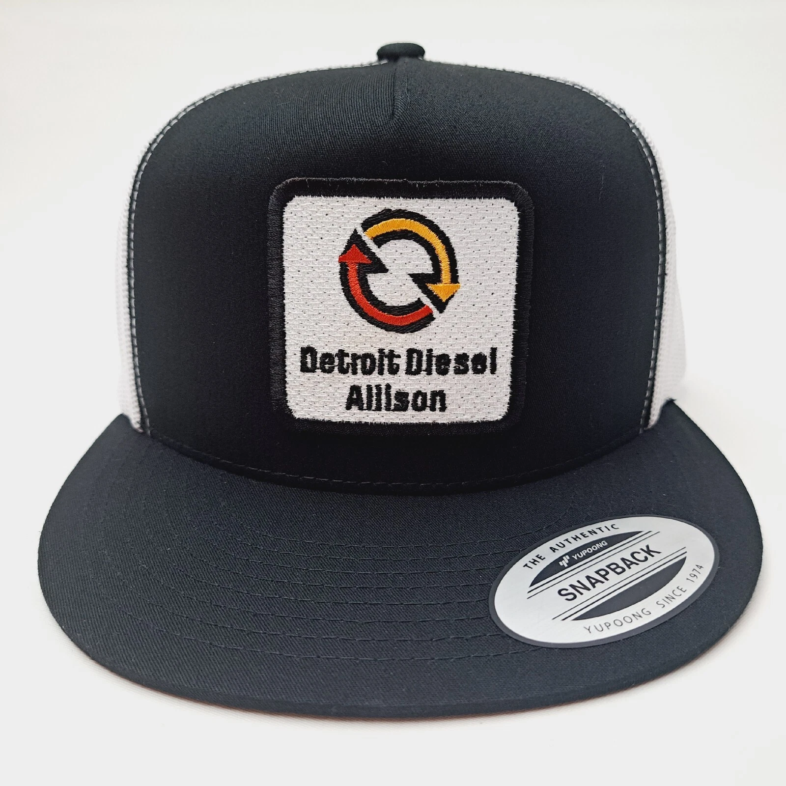 Detroit Diesel Flat Bill Mesh Snapback Embroidered Patch Baseball Cap Hat Black