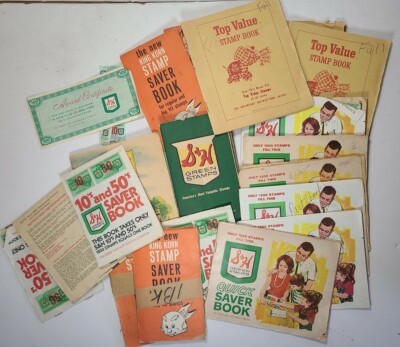 17 Trading Stamp Books S&H green Stamps Top Value King Korn & Loose Stamps +