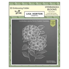 Lisa Horton Crafts Embossing Folder-Hydrangea Blooms (Pack of 1)