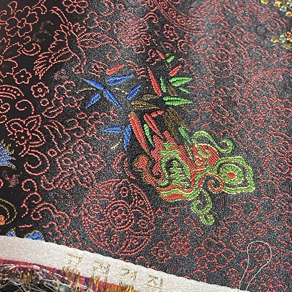 SILK Black-red FABRIC 7 Yards x 22 Inches Wide or 252 Inches x 22 Wide - Image 4 of 4