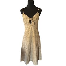 Express green eyelet lined cotton speghetti strap dress size S