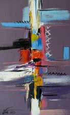 Abstract Abstraction Oil Painting Impressionist Dorothy Laz COA