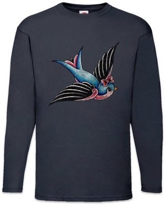 Tattoo Swallow A Langarm T-Shirt Schwalbe Love hate Oldschool Art Studio Artist