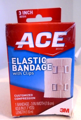 ACE Brand Elastic Bandage w/clips 207314, 3 in